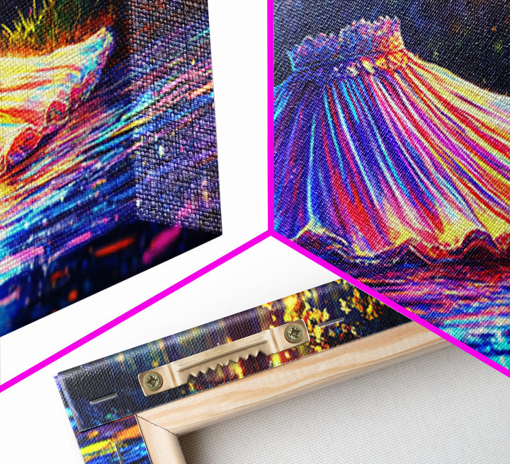Iridescent Pleated Dress Floating In Forest Stream Wall Art, Fantasy Art, Whimsical Decor, Nature Wall Art, Statement Art