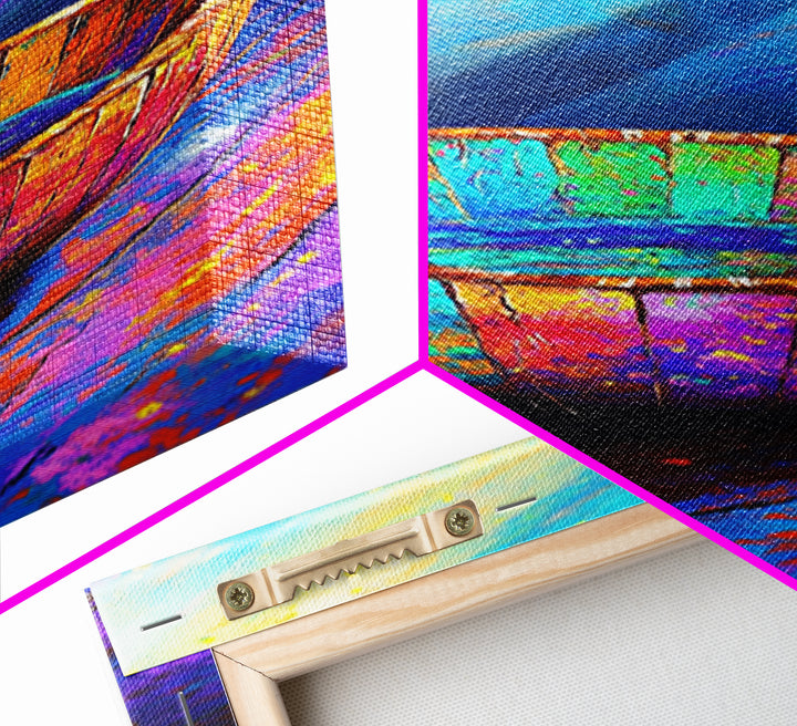 Rustic Rainbow Wooden Bowl Canvas Print, Colorful Kitchen Wall Art, Modern Farmhouse Decor, Wabi Sabi Art, Housewarming Gift