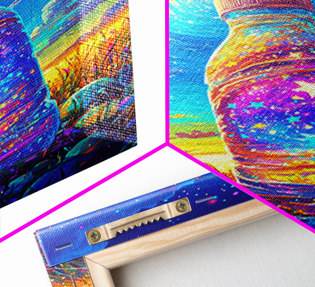 Starry Galaxy Bottle Wall Art, Whimsical Celestial Landscape, Colorful Nursery Decor, Kids Room Art, Magical Fantasy Print