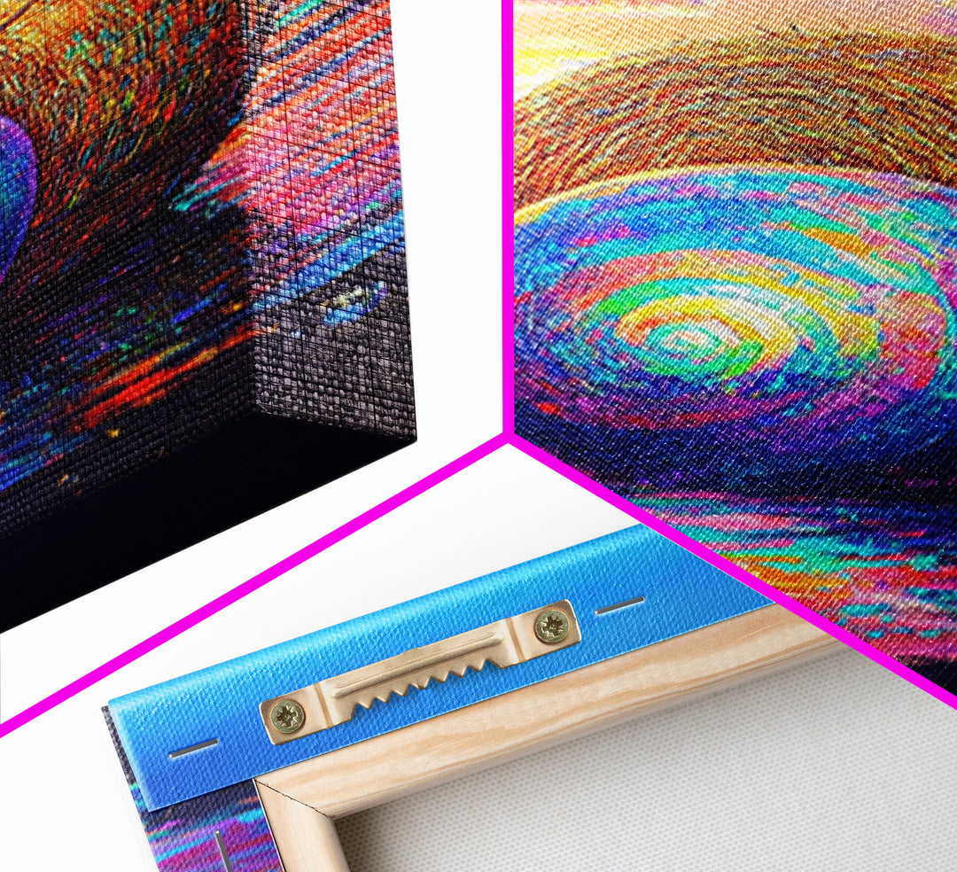 Rainbow Shell And Hay Bale On Beach Canvas Print, Coastal Wall Art, Ocean Sunset Seascape Decor, Beach House Home Decor Gift