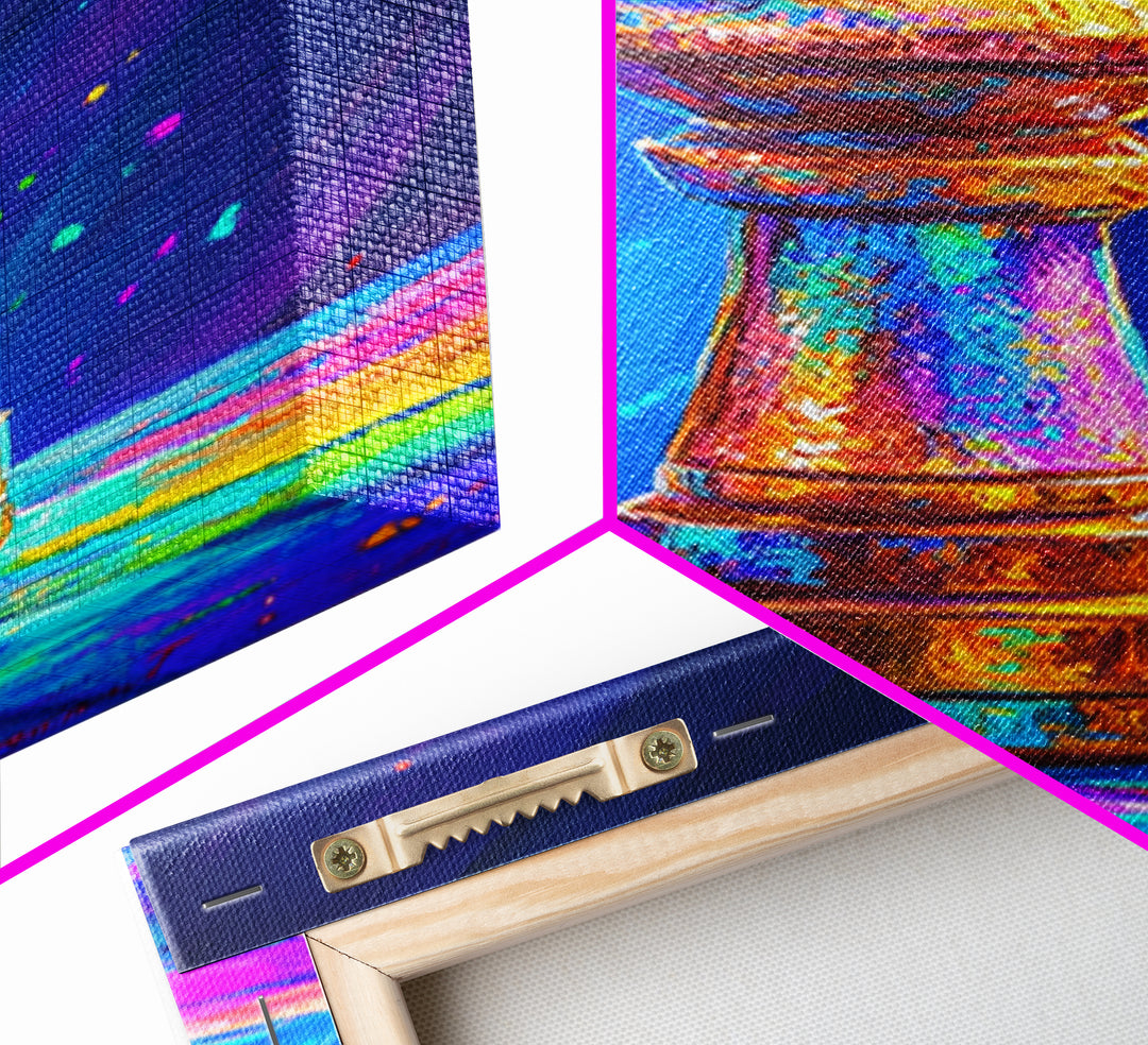 Glowing Rainbow Chess Piece Framed Canvas Print, Game Room Art, Masculine Office Decor, Modern Wall Art, Home Office Decor, Gift For Him
