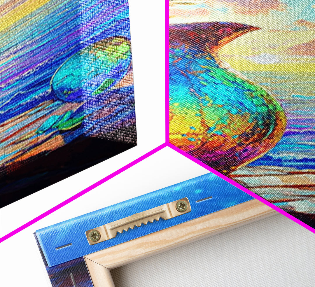 Iridescent Pitcher By Ocean Sunset Wall Art, Coastal Wall Art Print, Mediterranean Decor For Beach House Home Decor Gift