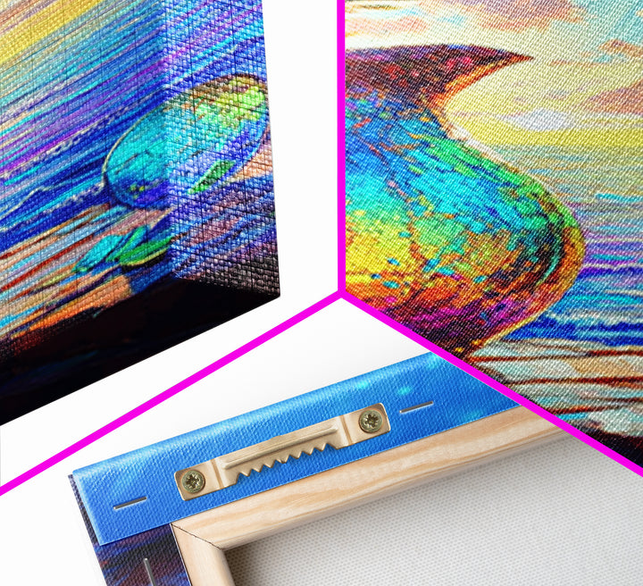 Iridescent Pitcher By Ocean Sunset Wall Art, Coastal Wall Art Print, Mediterranean Decor For Beach House Home Decor Gift