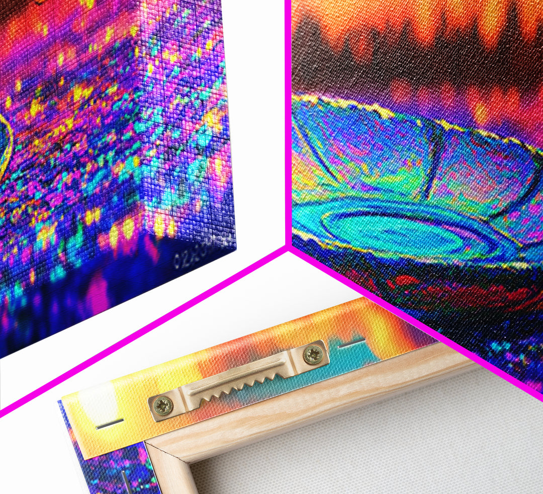 Iridescent Glass Plate At Sunset Canvas Print, Abstract Still Life Wall Art, Colorful Home Decor, Modern Kitchen Art Print