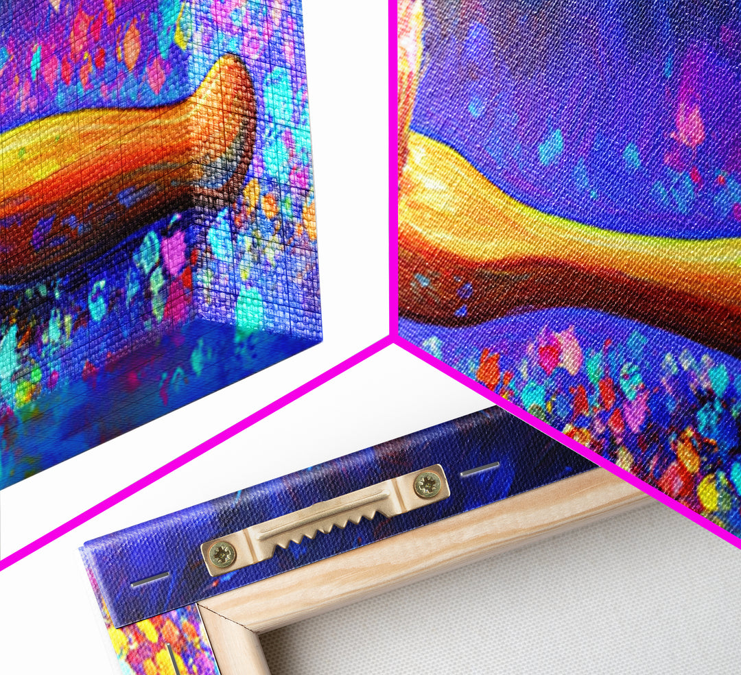 Bright Toothbrush Canvas Print, Funny Bathroom Wall Art, Colorful Dental Office Decor, Toothbrush Art, Dental Hygienist Gift