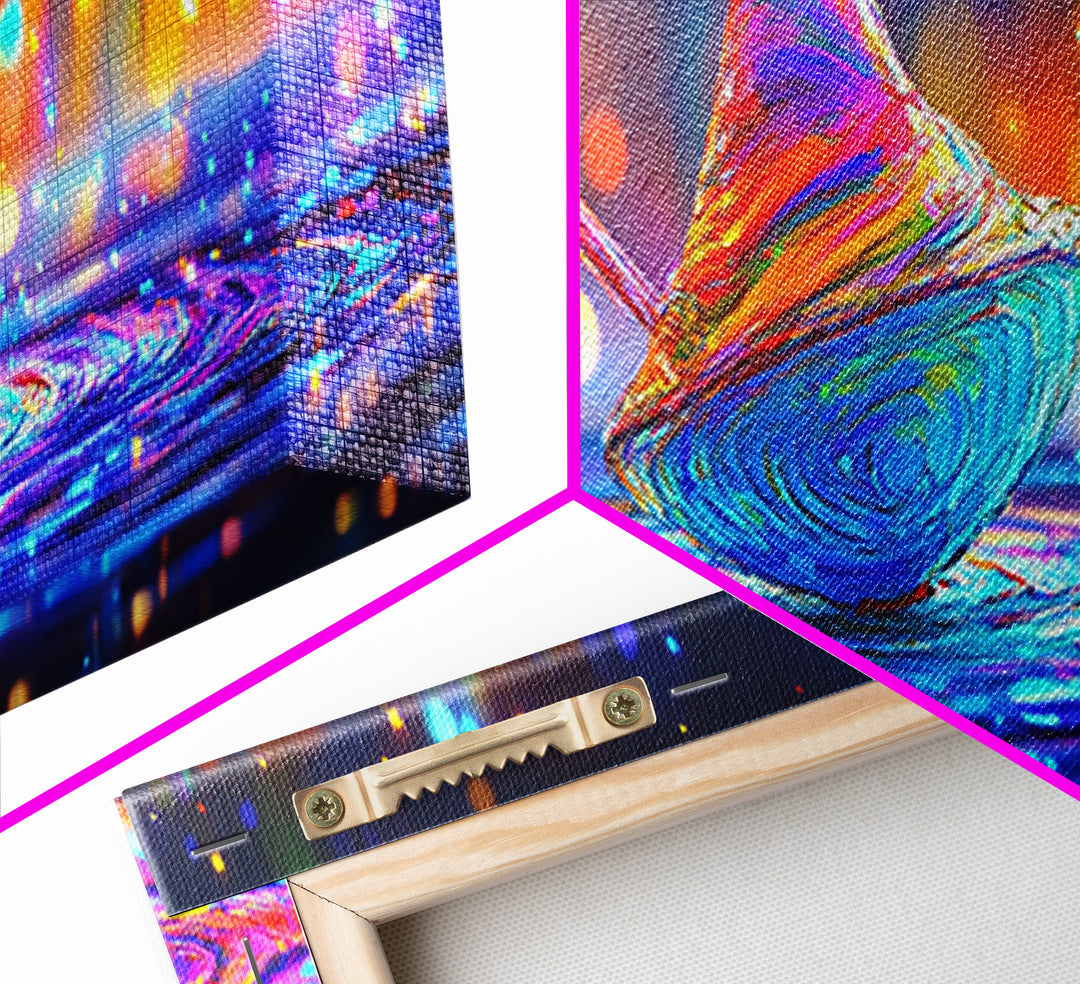 Rainbow Spinning Top Toy Wall Art, Whimsical Kids Room Canvas Print For Playroom Decor, Nursery Decor, And Unique Gift For Kids