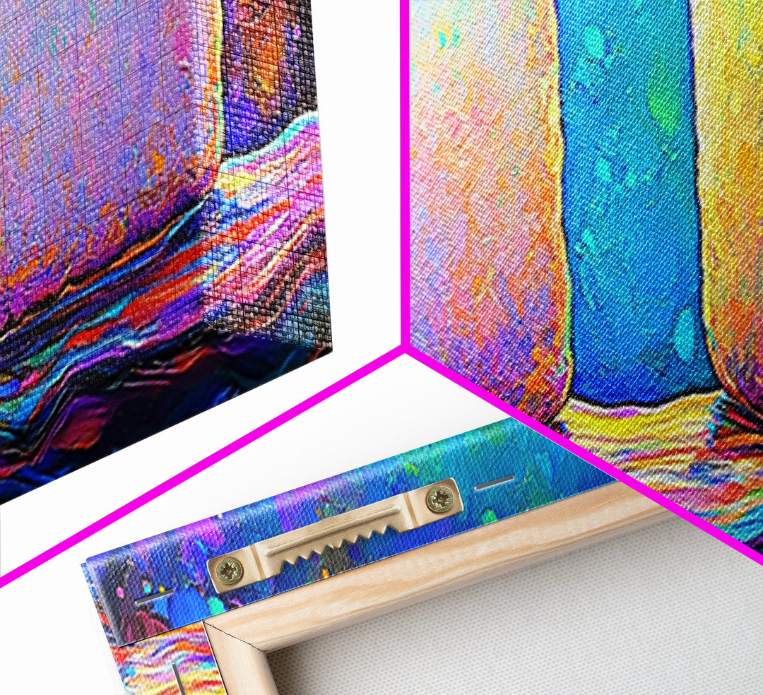 Pastel Sugar Cubes On Rainbow Surface Canvas Print, Colorful Kitchen Wall Art, Sweet Treats Decor, Modern Food Art, Bakery Print