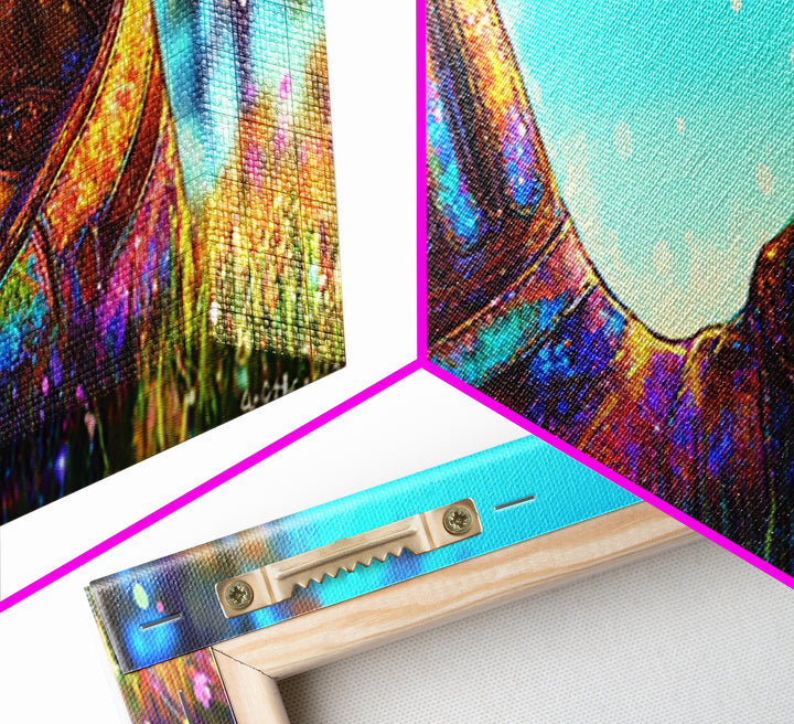 Rainbow Baseball Glove In Grass Canvas Print, Sports Wall Art, Baseball Decor, Boys Room Game Room Gift For Him, Man Cave Decor