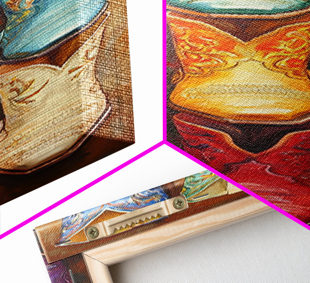 Vivid Embroidered Western Boots Framed Canvas Print, Cowgirl Wall Art, Southwestern Decor, Rustic Wall Decor, Gift For Her