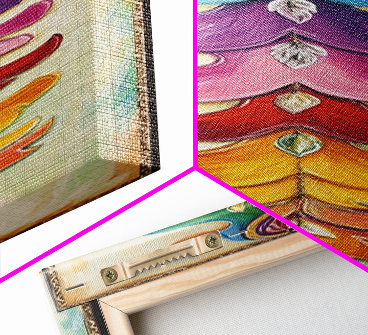 Colorful Layered Feather Wall Art, Western Boho Canvas Print, Southwestern Ranch Decor, Vibrant Farmhouse Housewarming Gift