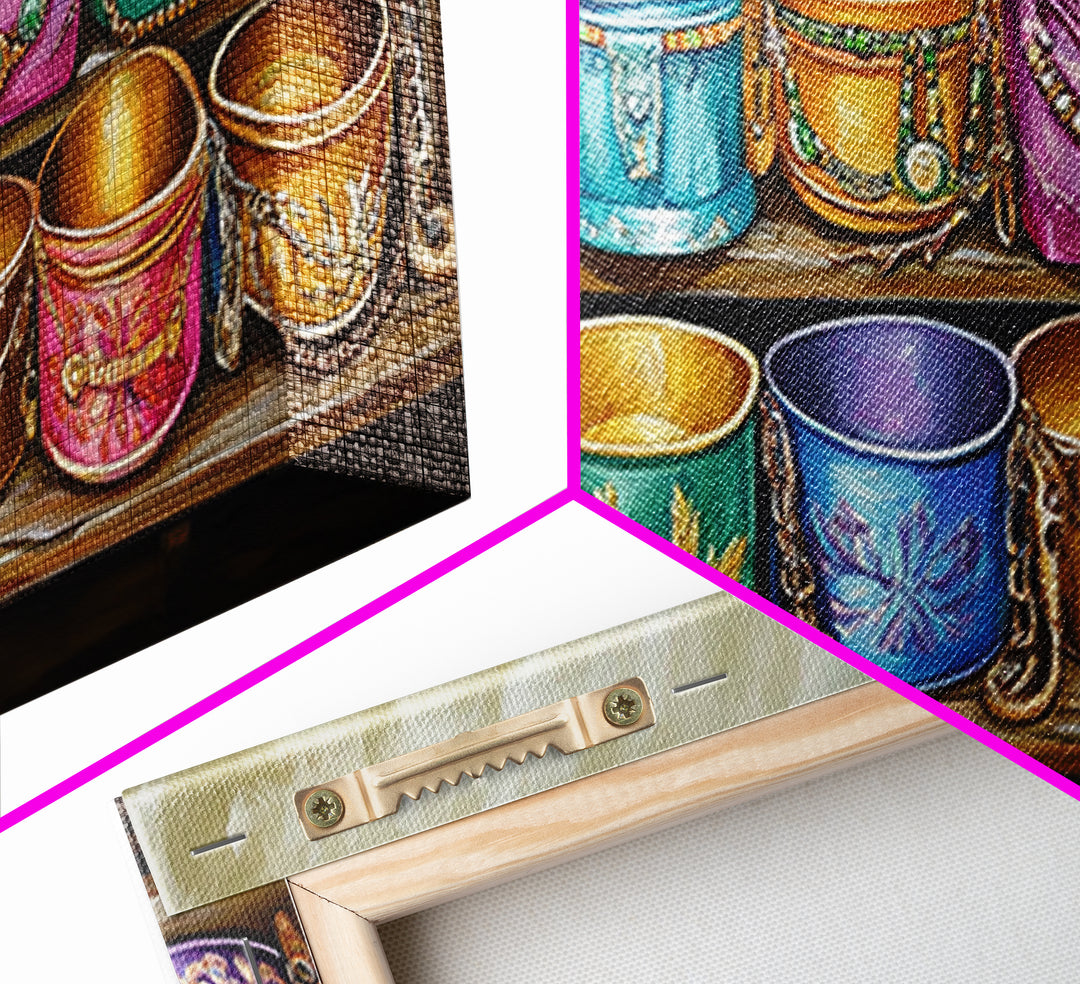 Colorful Southwestern Cuff Bracelets Wall Art, Turquoise Jewelry Decor, Boho Western Art Print, Eclectic Housewarming Gift