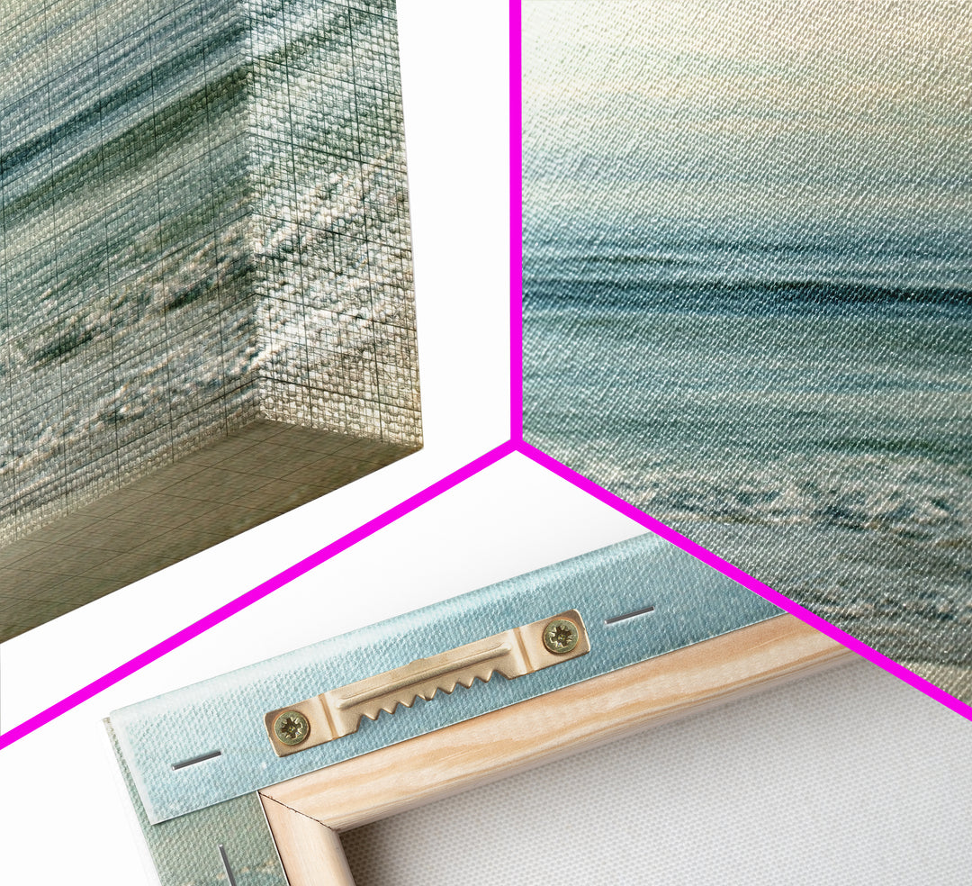 Quiet Moon over a Calm Ocean Horizon Canvas Print, Above Bed Art, Canvas Wall Art, Bedroom Decor, Fine Art, Serenity, ABA-1x1-3