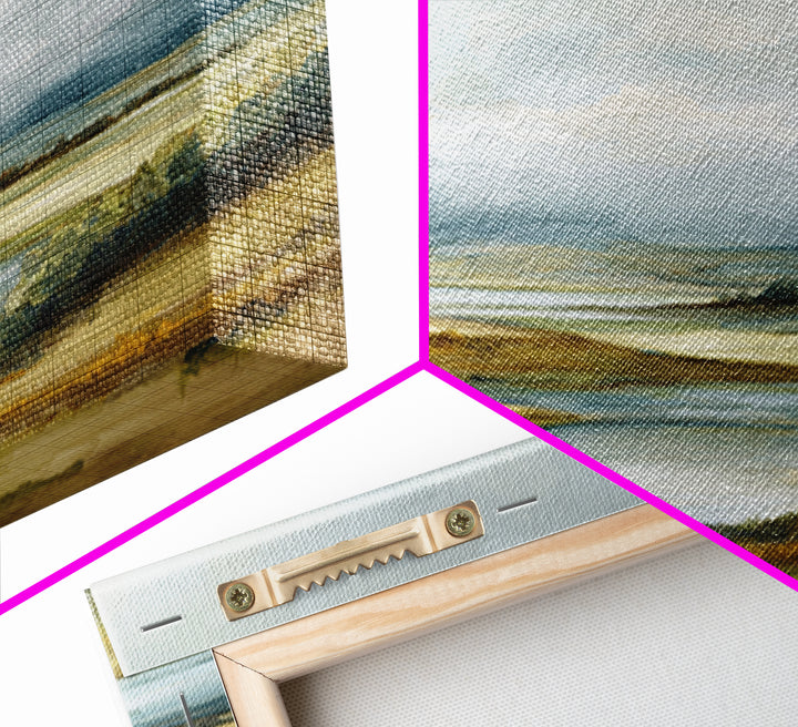 Soft Romantic Landscape Framed Canvas Print, Above Bed Art, Home Decor, Bedroom Decor, Oil Painting, Serenity, Contemporary Art, ABA-1x1-41