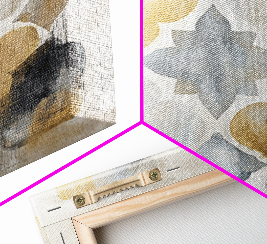 Japandi Ink Shapes Framed Canvas Print, Above Bed Art, Boho Wall Decor, Bedroom Decor, Fine Art, Serenity, Fine Art Print, ABA-1x1-42