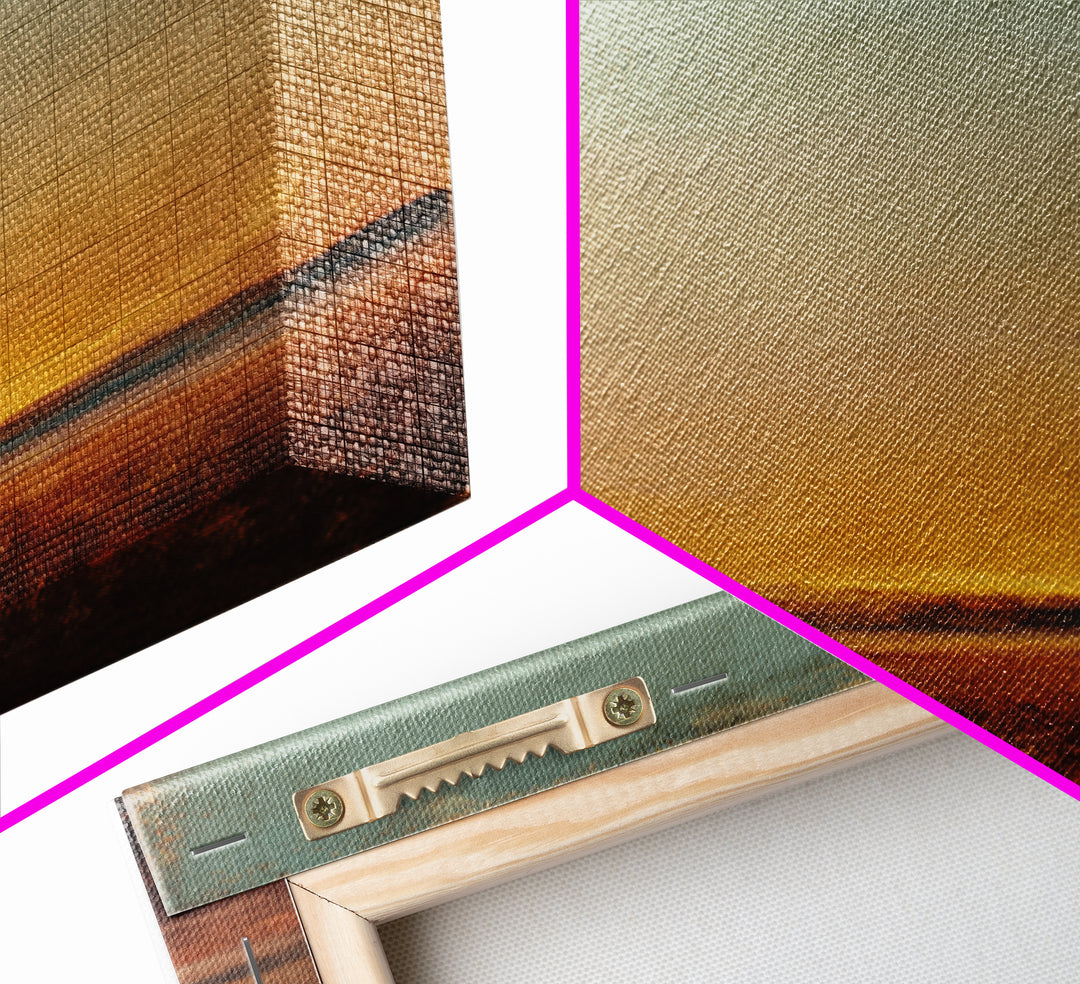 Dreamy Desert Sunset Canvas Print, Above Bed Art, 3 Piece Wall Art, Bedroom Decor, Watercolor Art, Serenity, Textured Painting, ABA-1x1-55
