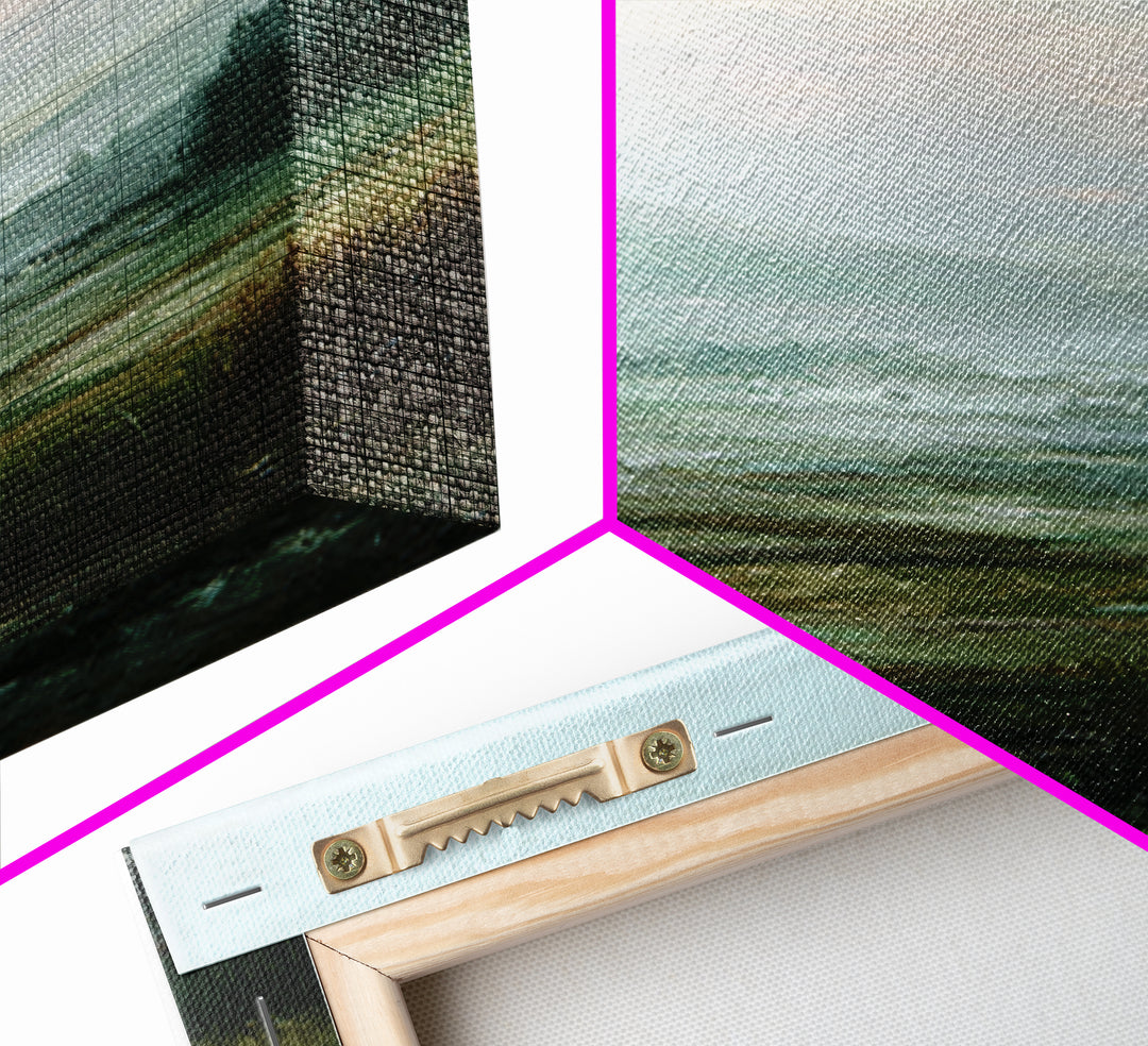 Soft Romantic Landscape Framed Canvas Print, Above Bed Art, Home Decor, Bedroom Decor, Oil Painting, Serenity, Contemporary Art, ABA-1x1-65