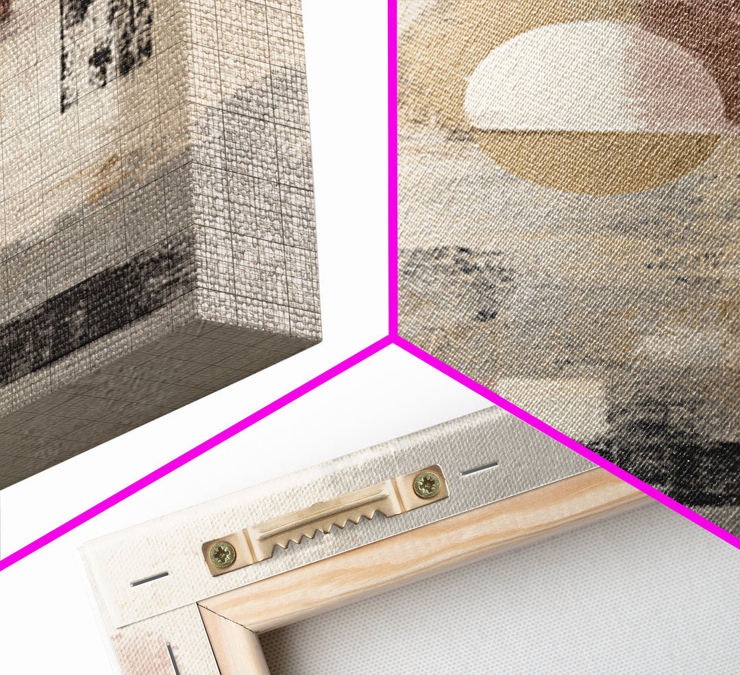 Japandi Ink Shapes Canvas Print, Above Bed Art, 3 Piece Wall Art, Bedroom Decor, Fine Art, Serenity, Textured Painting, ABA-1x1-90