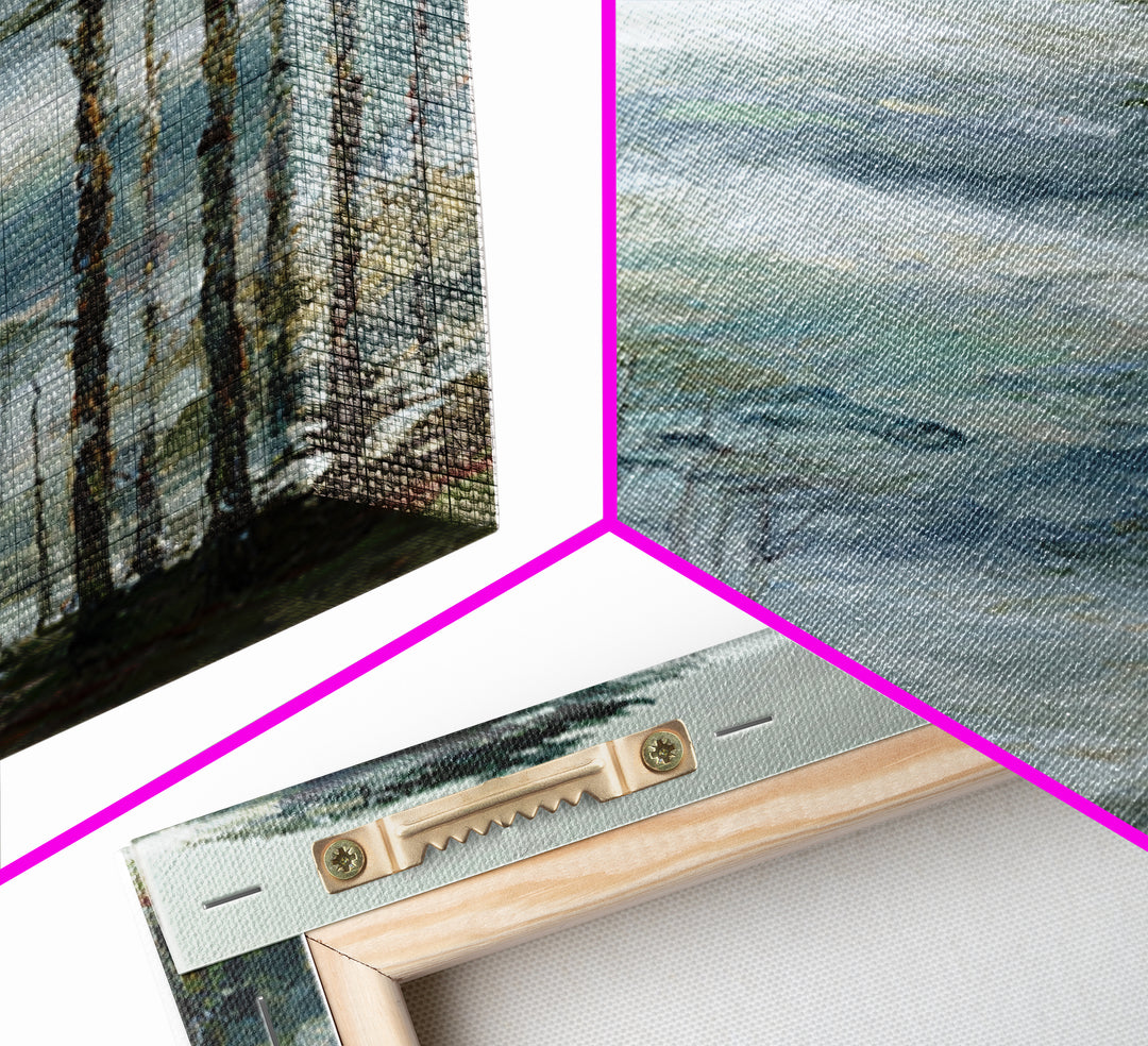 Quiet Forest Ridge Softened by Fog Framed Canvas Print, Above Bed Art, Bedroom Wall Decor, Bedroom Decor, Fine Art, Serenity, ABA-1x3-50