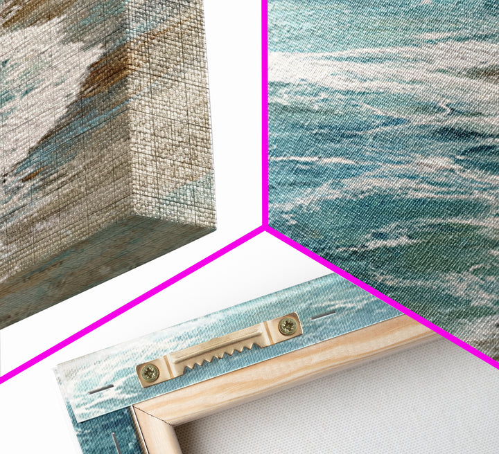 Serene Ocean Tide Seen from Above Canvas Print, Above Bed Art, Gallery Decor, Bedroom Decor, Fine Art, Serenity, Wall Art, ABA-1x3-9