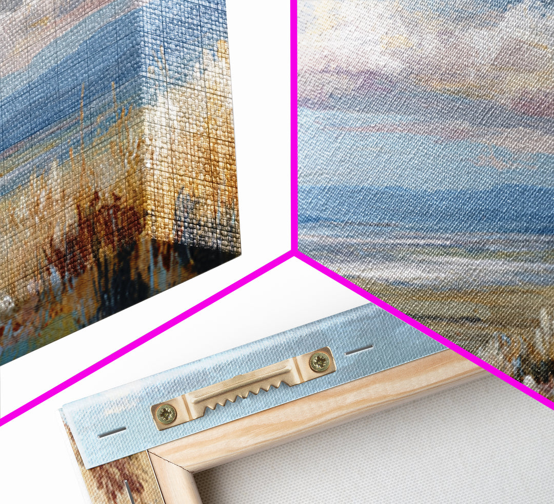 Tranquil Cloudscape with Blush Undertones Framed Canvas Print, Above Bed Art, Wall Decor, Bedroom Decor, Fine Art, Serenity, ABA-2x1-1