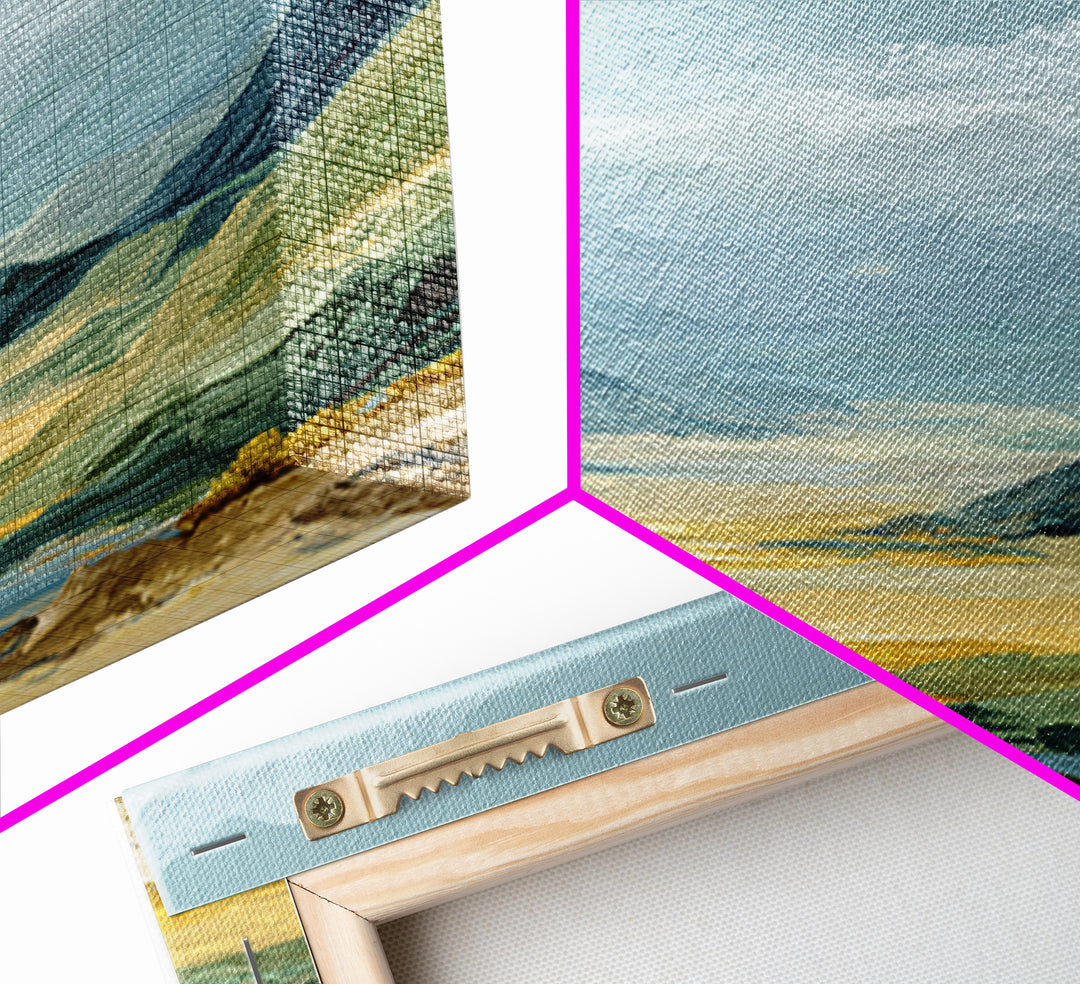 Soft Romantic Landscape Framed Canvas Print, Above Bed Art, Minimalist Decor, Bedroom Decor, Serenity, Textured Wall Art, ABA-2x1-13
