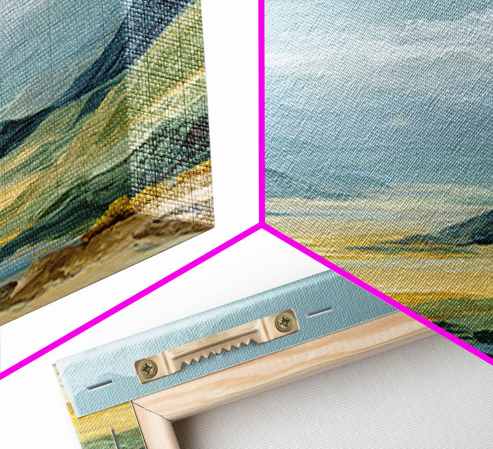 Soft Romantic Landscape Framed Canvas Print, Above Bed Art, Minimalist Decor, Bedroom Decor, Serenity, Textured Wall Art, ABA-2x1-13