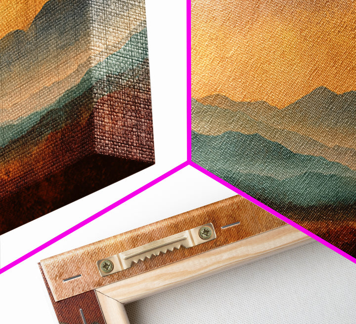 Dreamy Desert Sunset Framed Canvas Print, Above Bed Art, Modern Decor, Bedroom Decor, Fine Art, Serenity, Digital Prints, ABA-2x1-27