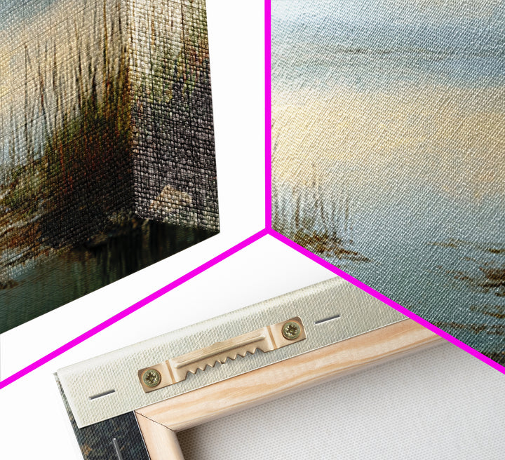 Calming Lake Reflection Canvas Print, Above Bed Art, Large Wall Art, Bedroom Decor, Watercolor Art, Serenity, Japanese Wall Art, ABA-2x1-31