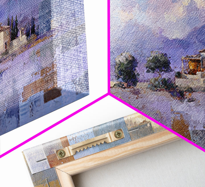 Oversized Lavender Field Canvas Print, Above Bed Art, Bedroom Decor, Oil Painting, Serenity, Whimsical Decor, ABA-2x1-39