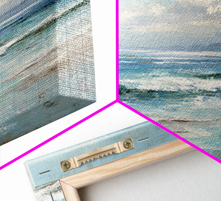 Quiet Moon over a Calm Ocean Horizon Canvas Print, Above Bed Art, Textured Wall Art, Bedroom Decor, Fine Art, Serenity, ABA-2x1-47