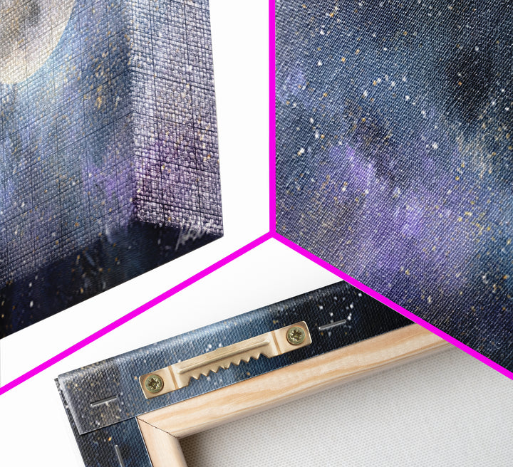 Subtle Celestial Scene Canvas Print, Above Bed Art, Digital Art, Bedroom Decor, Fine Art, Serenity, Living Room Decor, ABA-2x1-57