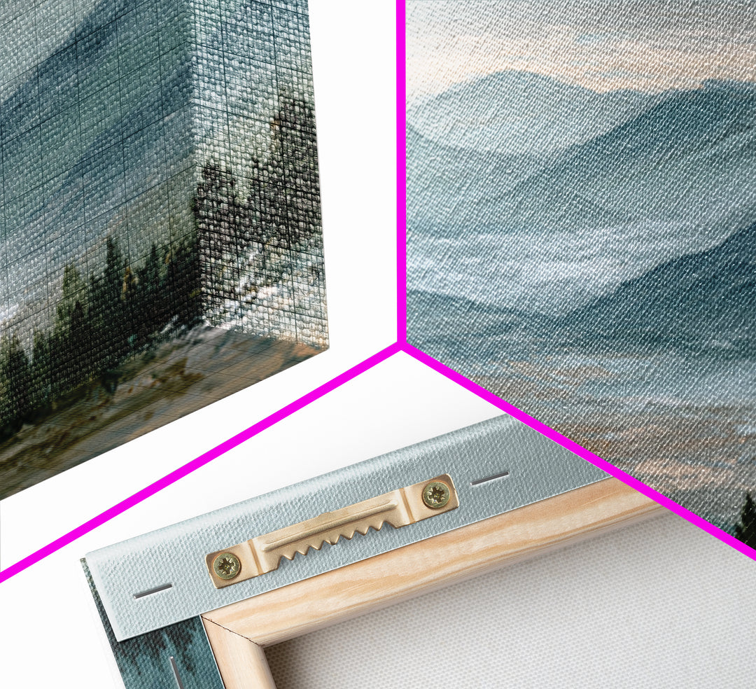 Soft Alpine Horizon Canvas Print, Above Bed Art, Large Wall Art, Bedroom Decor, Fine Art, Serenity, Japanese Wall Art, ABA-2x1-68