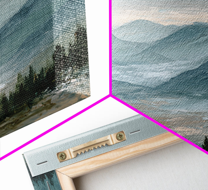 Soft Alpine Horizon Canvas Print, Above Bed Art, Large Wall Art, Bedroom Decor, Fine Art, Serenity, Japanese Wall Art, ABA-2x1-68