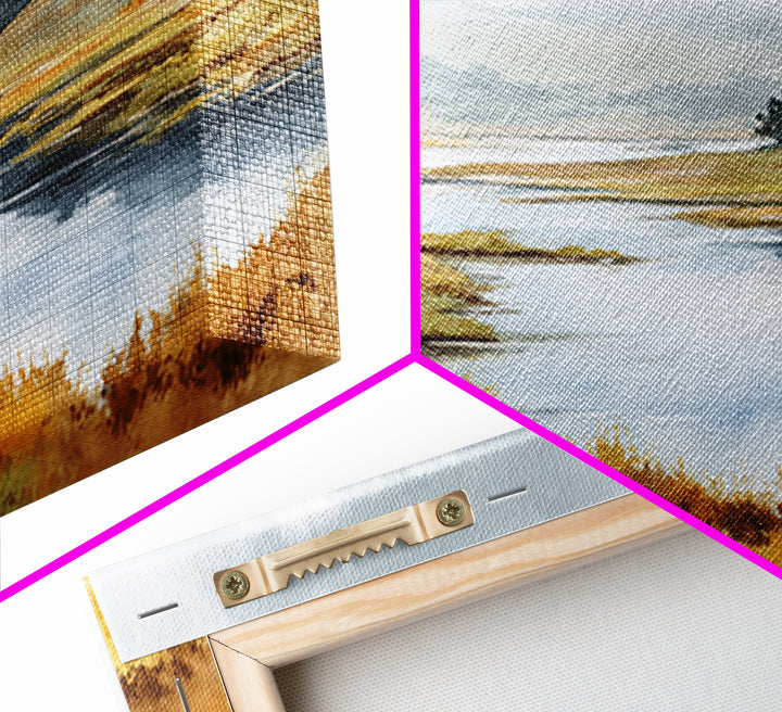 Calming Lake Reflection Framed Canvas Print, Above Bed Art, Digital Prints, Bedroom Decor, Fine Art, Serenity, Printable Art, ABA-2x1-7