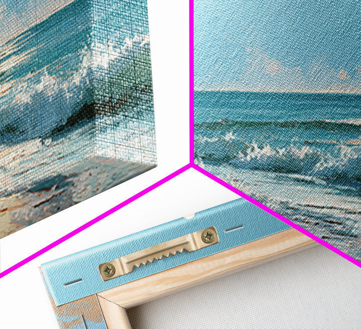 Quiet Moon over a Calm Ocean Horizon Canvas Print, Above Bed Art, Boho Decor, Bedroom Decor, Serenity, Statement Artwork, ABA-2x1-71