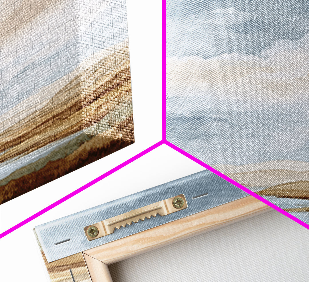 Tranquil Cloudscape with Blush Undertones Canvas Print, Above Bed Art, Dorm Decor, Bedroom Decor, Fine Art, Serenity, ABA-2x1-73