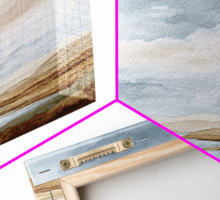 Tranquil Cloudscape with Blush Undertones Canvas Print, Above Bed Art, Dorm Decor, Bedroom Decor, Fine Art, Serenity, ABA-2x1-73