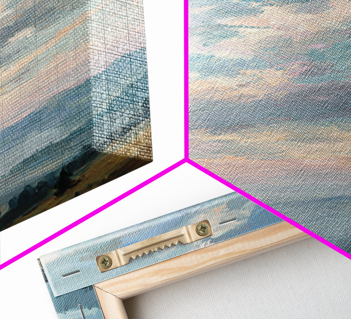 Tranquil Cloudscape with Blush Undertones Framed Canvas Print, Above Bed Art, Digital Art, Bedroom Decor, Fine Art, Serenity, ABA-2x3-13
