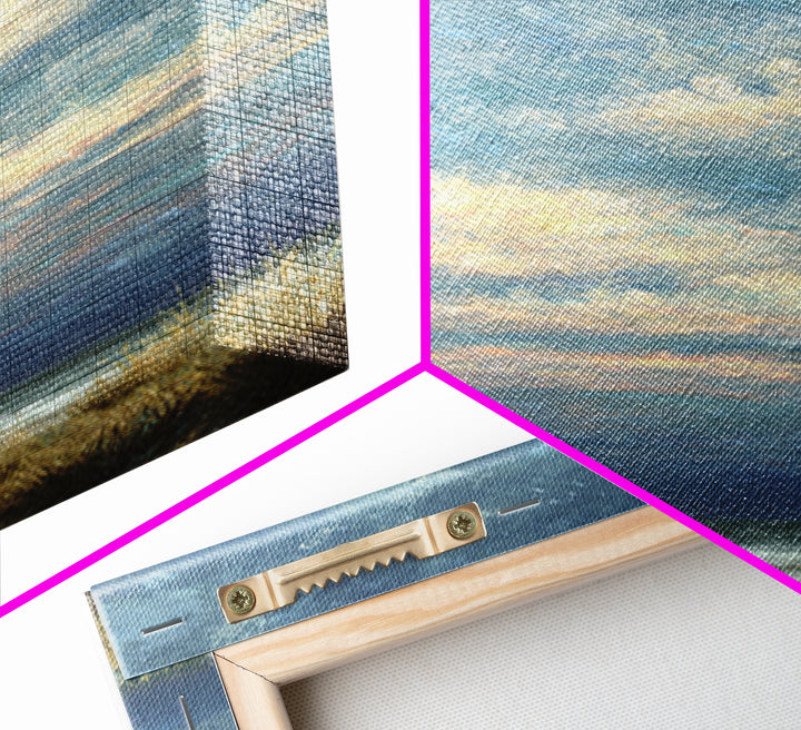 Tranquil Cloudscape with Blush Undertones Framed Canvas Print, Above Bed Art, Digital Art, Bedroom Decor, Fine Art, Serenity, ABA-2x3-37