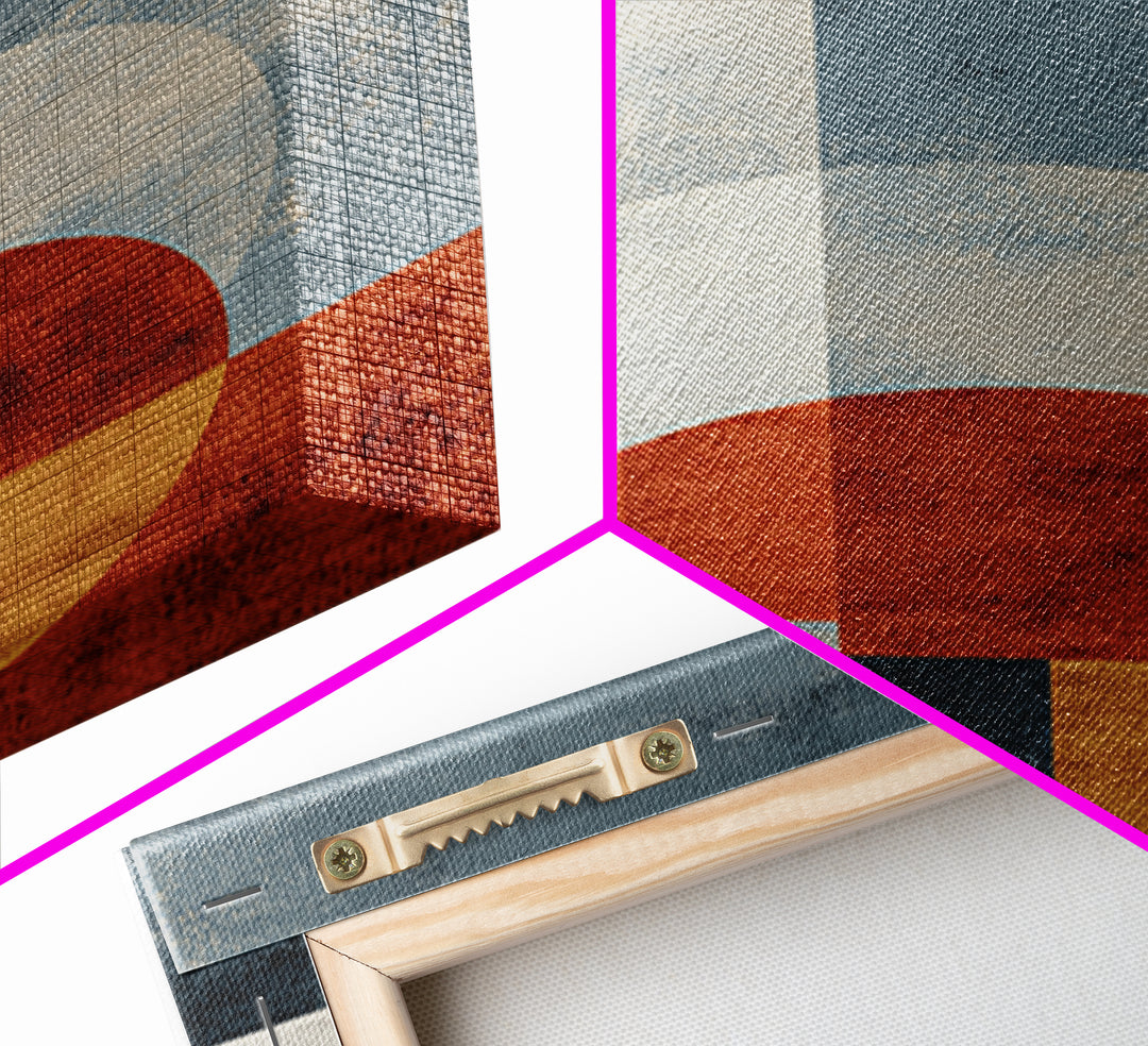 Abstract Sunrise Geometry Framed Canvas Print, Above Bed Art, Fine Art Print, Bedroom Decor, Abstract Art, Serenity, ABA-2x3-4