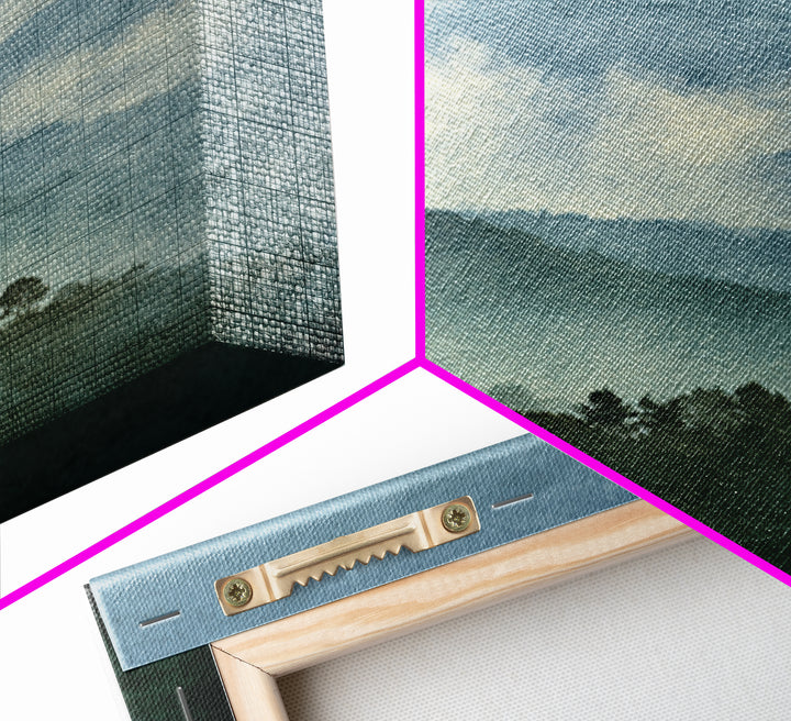 Soft Alpine Horizon Framed Canvas Print, Above Bed Art, Contemporary Art, Bedroom Decor, Fine Art, Serenity, Textured Wall Art, ABA-2x3-80