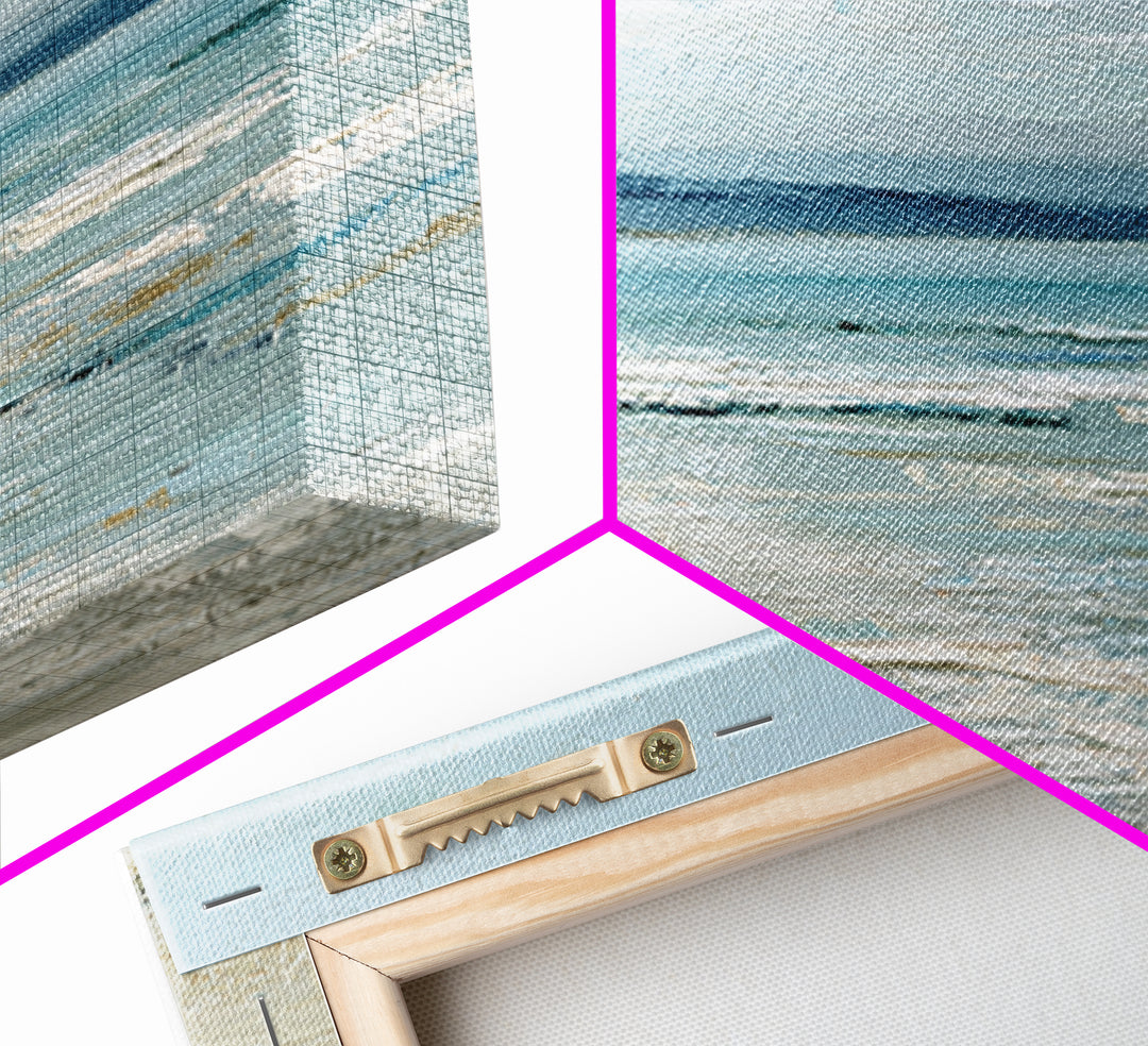 Quiet Moon over a Calm Ocean Horizon Framed Canvas Print, Above Bed Art, Printable Art, Bedroom Decor, Fine Art, Serenity, ABA-2x3-83