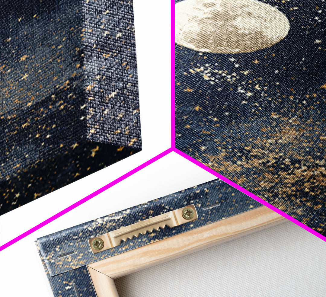 Subtle Celestial Scene Framed Canvas Print, Above Bed Art, Bedroom Decor, Fine Art, Serenity, Boho Decor, Western Decor, ABA-2x3-93