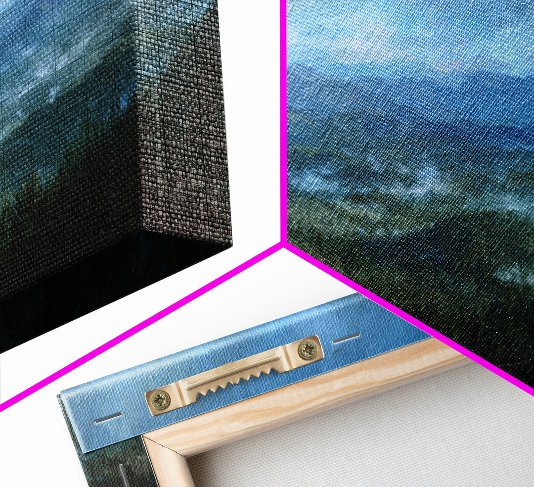 Quiet Forest Ridge Softened by Fog Canvas Print, Above Bed Art, Wall Art, Bedroom Decor, Fine Art, Serenity, Digital Print, ABA-3x1-30
