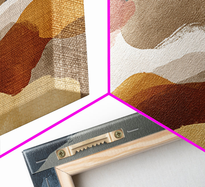 Warm Taupe Abstract Waves Framed Canvas Print, Above Bed Art, Gallery Decor, Bedroom Decor, Abstract Art, Serenity, Wall Art, ABA-3x1-7