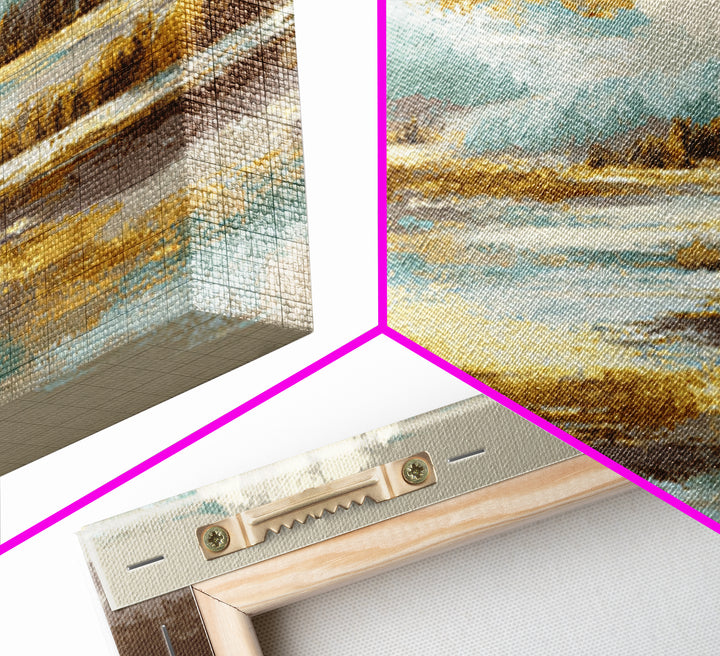 Soft Alpine Horizon Canvas Print, Above Bed Art, Minimalist Decor, Bedroom Decor, Fine Art, Serenity, Textured Wall Art, ABA-3x1-88