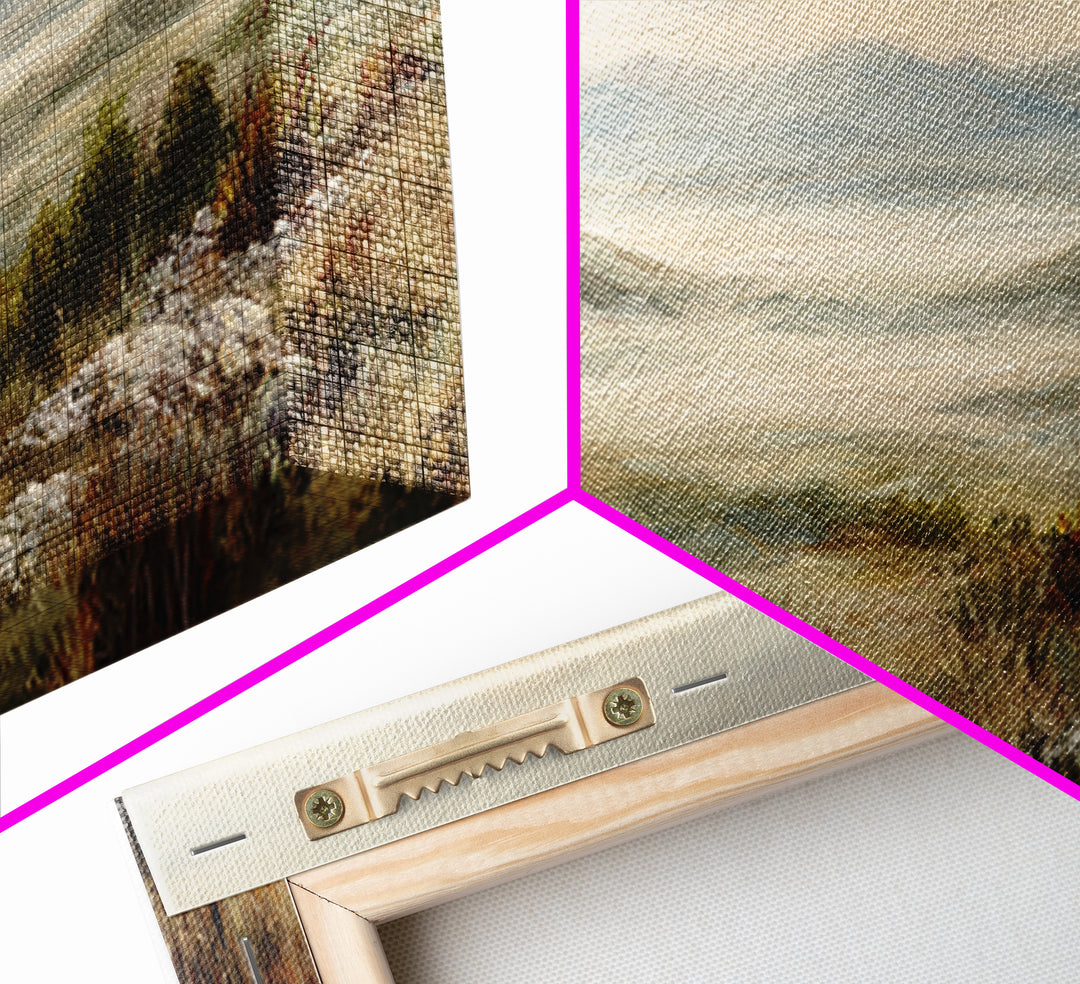 Soft Romantic Landscape Framed Canvas Print, Above Bed Art, Canvas Wall Art, Bedroom Decor, Fine Art, Serenity, Boho Wall Decor, ABA-3x1-9