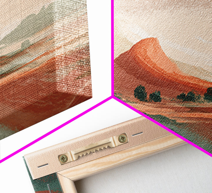 Dreamy Desert Sunset Canvas Print, Above Bed Art, Textured Painting, Bedroom Decor, Fine Art, Serenity, Original Art, ABA-3x1-95