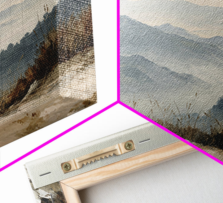 Panoramic Misty Mountain Landscape Canvas Print, Above Bed Art, Living Room Wall Art, Bedroom Decor, Fine Art, Serenity, ABA-3x2-29