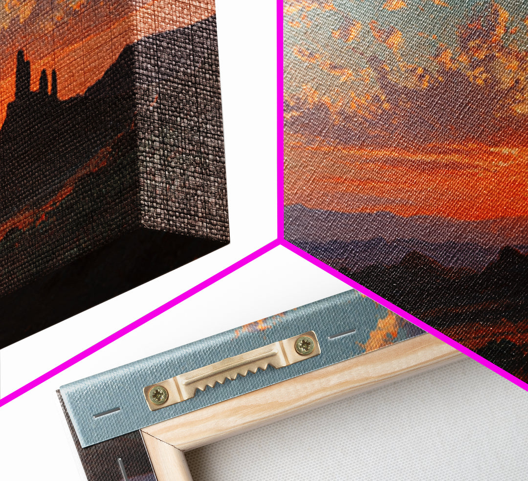 Dreamy Desert Sunset Framed Canvas Print, Above Bed Art, Bedroom Wall Art, Bedroom Decor, Fine Art, Serenity, Textured Painting, ABA-3x2-35